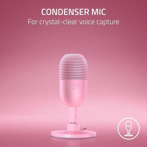 Micrófono Razer Seiren V3 Mini Ultra Compacto Usb Color Rosa