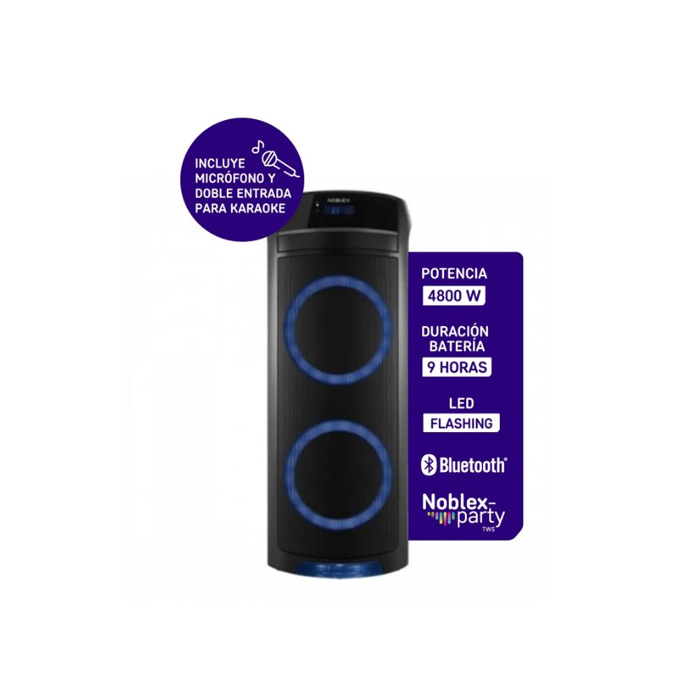 Torre De Sonido Noblex Mnt390 4800W Bluetooth