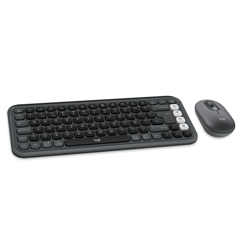 Combo Logitech Teclado y Mouse Pop Icon - Graphite - Español Latino