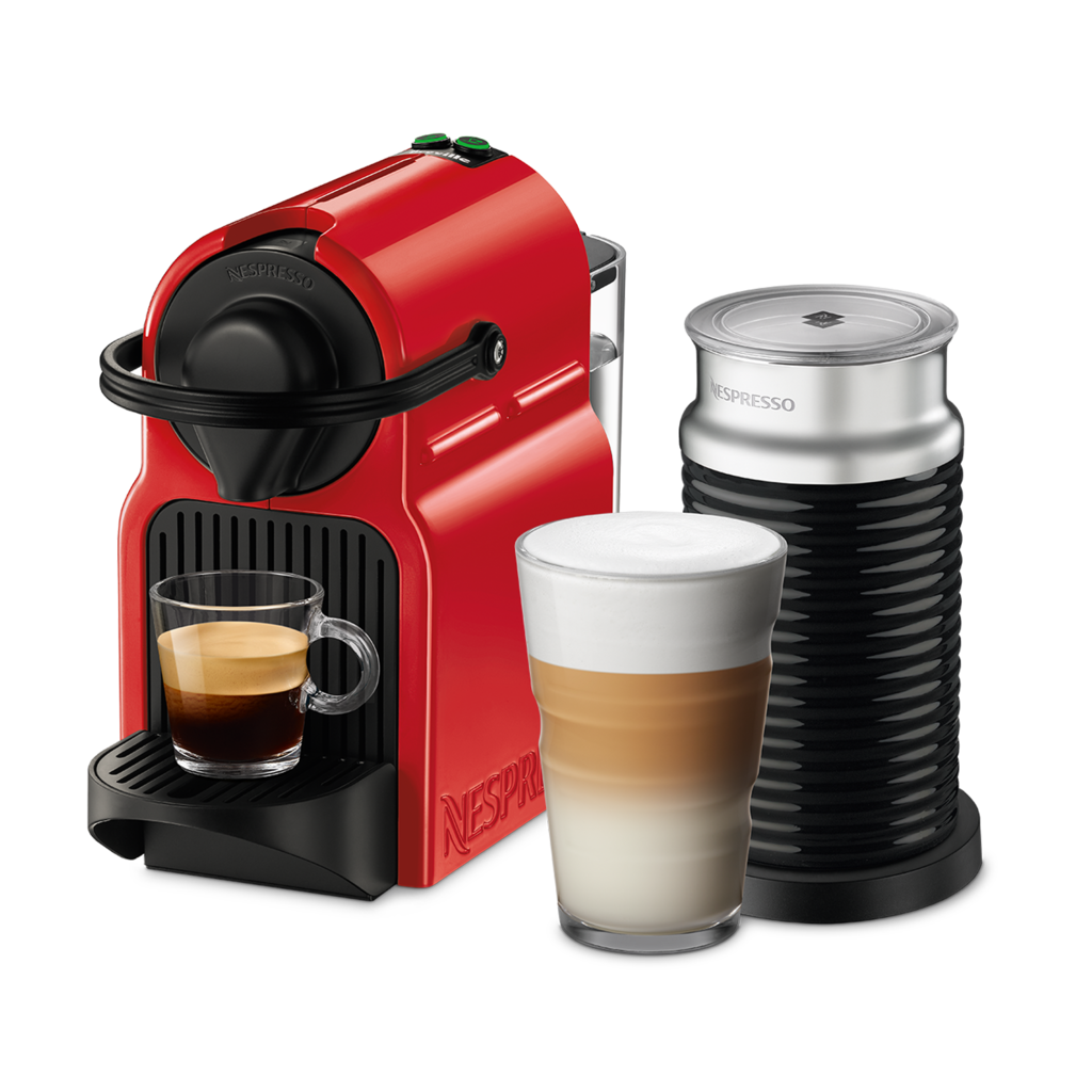 Cafetera Nespresso Inissia Roja + Aeroccino