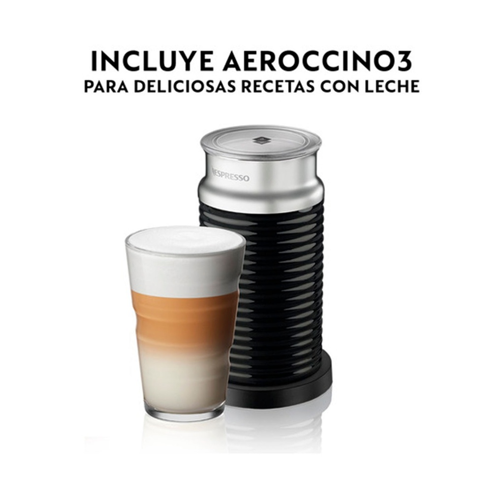 Cafetera Nespresso Essenza Mini Black + Aeroccino 3