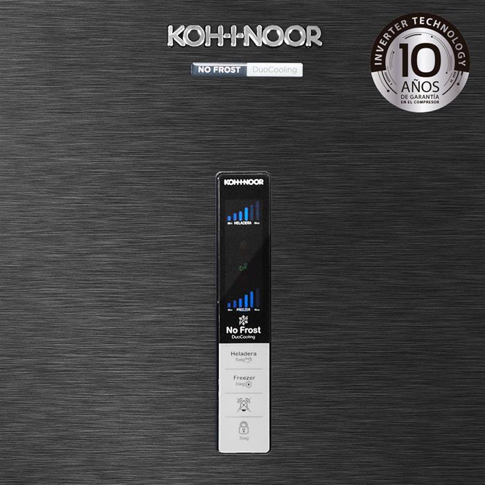 HELADERA NF DUO INV KOHINOOR 409L NEGRA