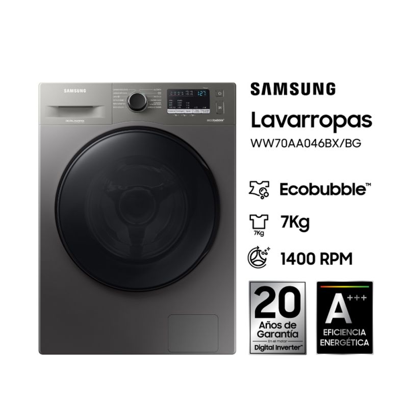 Lavarropas Samsung 7 Kg Inverter silver