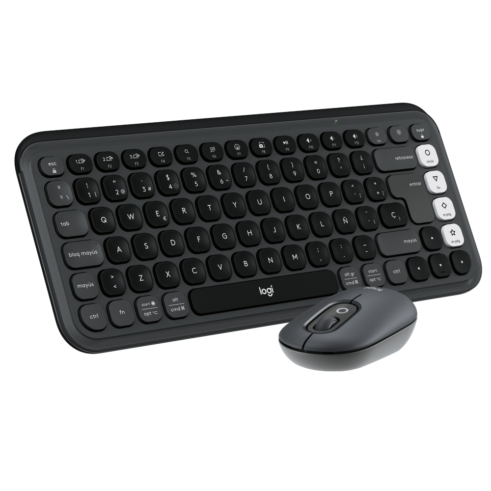 Combo Logitech Teclado y Mouse Pop Icon - Graphite - Español Latino