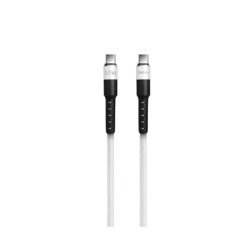 [7432] Cable Round Pro FOXBOX USB C a USB C 1.25M Blanco