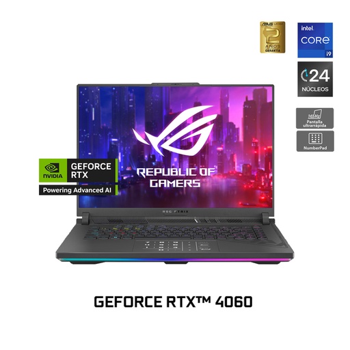 [G614JVR-N3031W] Asus Notebook Gamer Rog Strix G16 NVIDIA GeForce RTX 4060 Intel Core I9 De 24 Núcleos 1Tb Ssd 16Gb 165Hz G614Jvr-N3031W