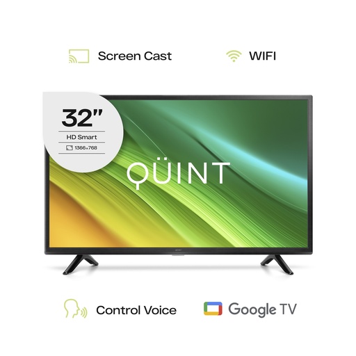 [QT3-32 GTV2024 HD] Smart Tv Quint 32" HD LED Con Google TV
