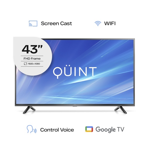 [QT3-43 GTV2024 FHD] Smart Tv Led 43 HD Quint Con Google TV