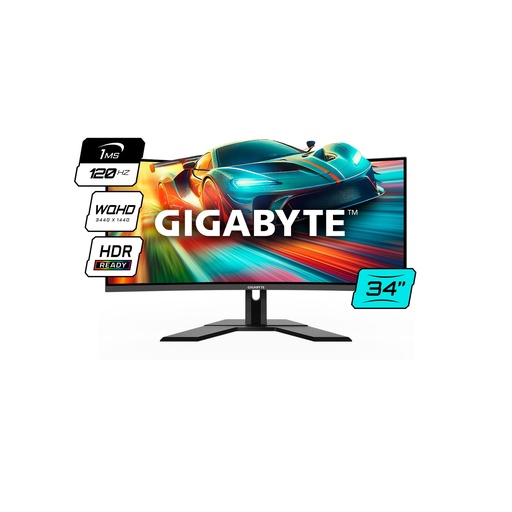 [GS34WQC AR] Monitor Gamer Gigabyte Curvo 34" VA 1500R 120Hz 1Ms