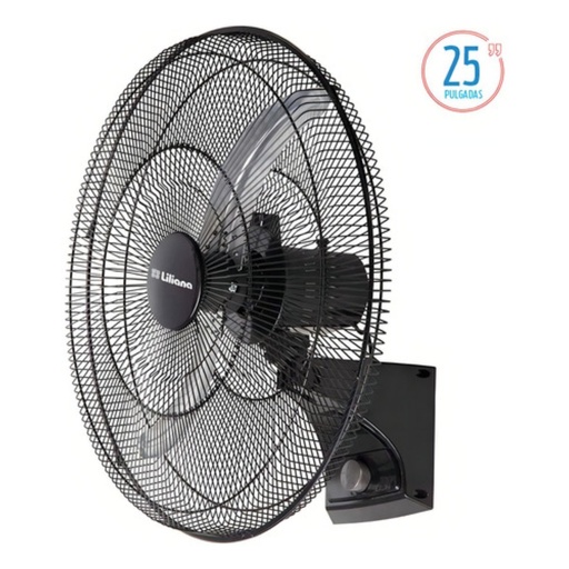 [VW25M] Ventilador De Pared Liliana Negro 25 Vw25M